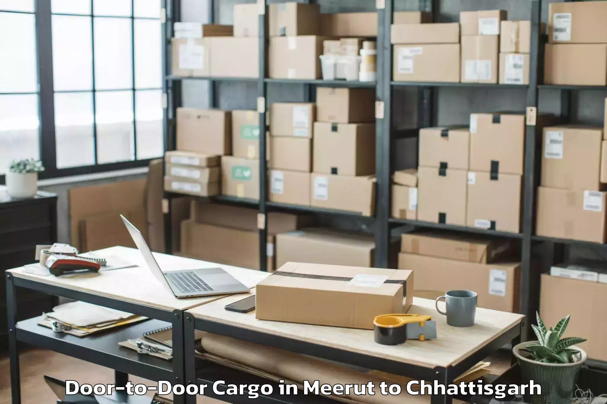 Top Meerut to Kalinga University Raipur Door To Door Cargo Available